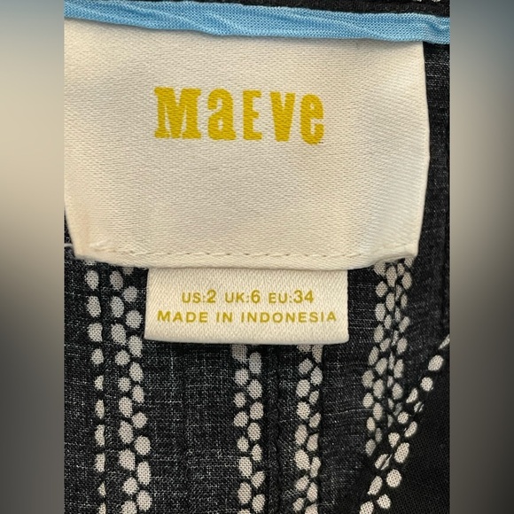 Anthropologie Maeve Calia Black & White Printed Buttondown Tunic Top Size 2 - Picture 11 of 12